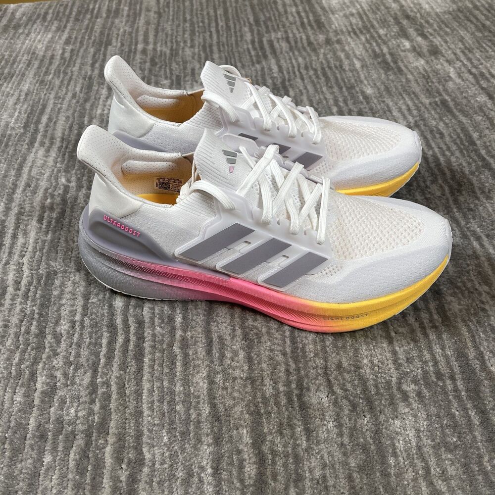 Adidas Ultraboost 5 Shoes Mens Size 10 White Pink Yellow Gradient Running ID8810
